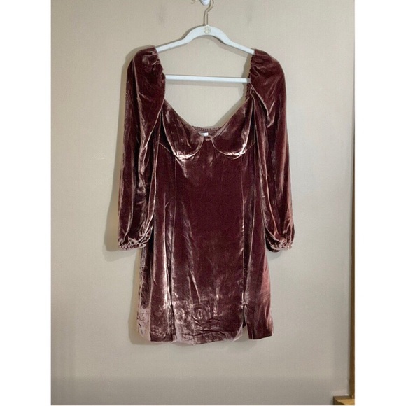 Wilfred Novella velvet dress Truffle 6 - Picture 2 of 5